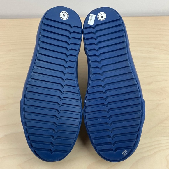 Hunter Kids Size 5.0 Target Blue & White Striped Rain Ankle Boots Lace Up - Picture 8 of 11